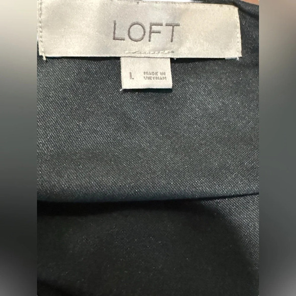 EUC Loft skater dress floral wedding guest black white Large - Picture 4 of 5